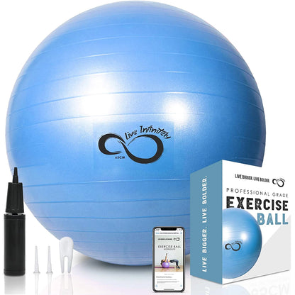 Exercise Ball Extra Thick Workout Pregnancy Ball Chair for Home Workout (Blue, 55Cm)