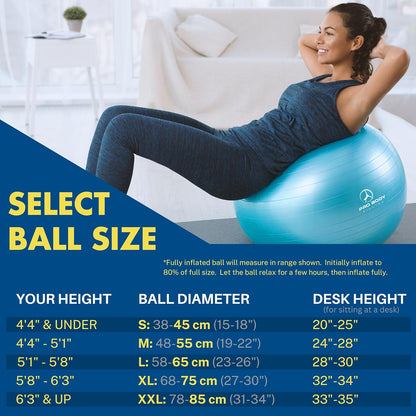 Ball Yoga Ball Exercise Ball, Balance Ball or Pregnancy Ball for Stability, Yoga Ball Chair, Therapy Ball Workout Ball or Birthing Ball for Pregnancy